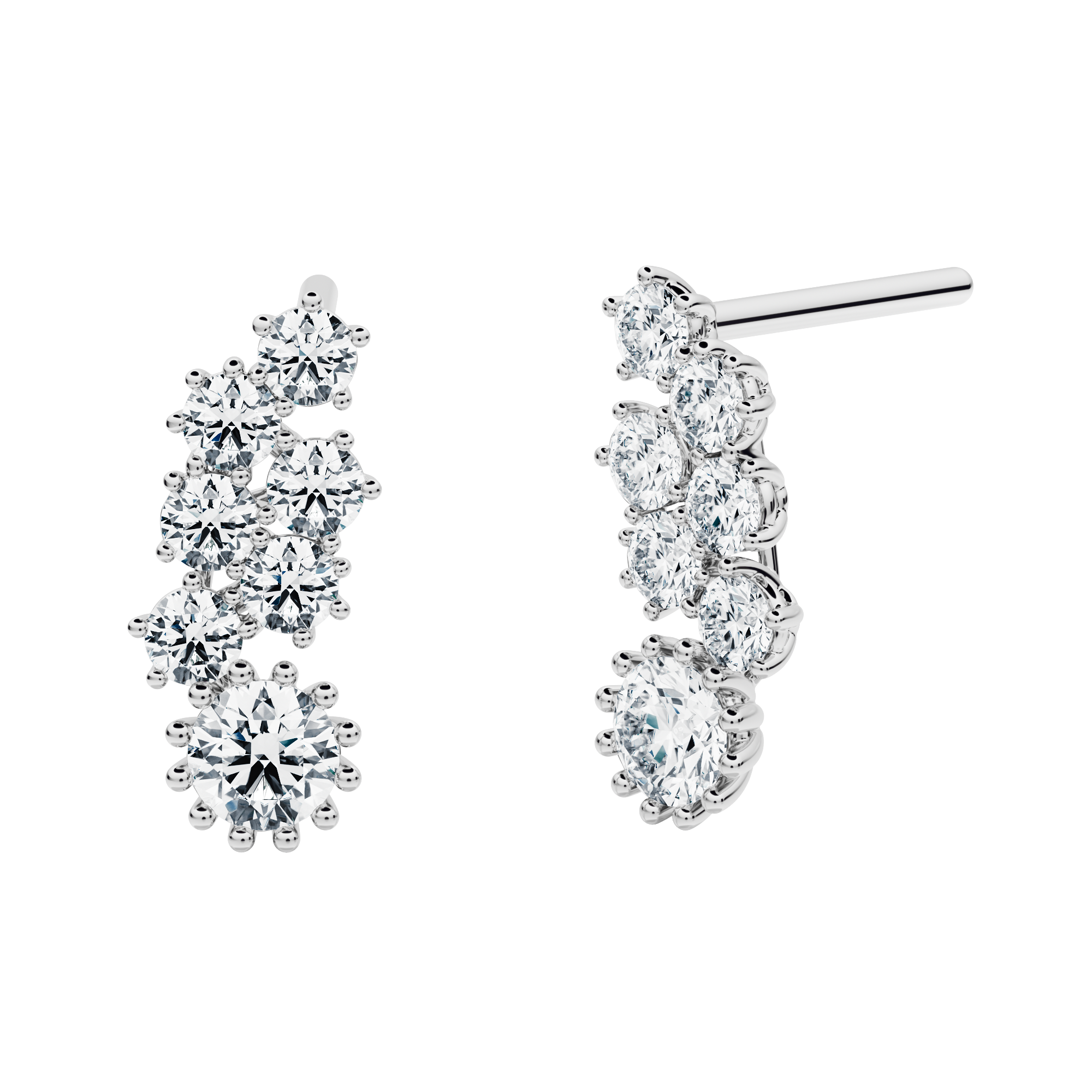 Ebony earrings with created diamonds