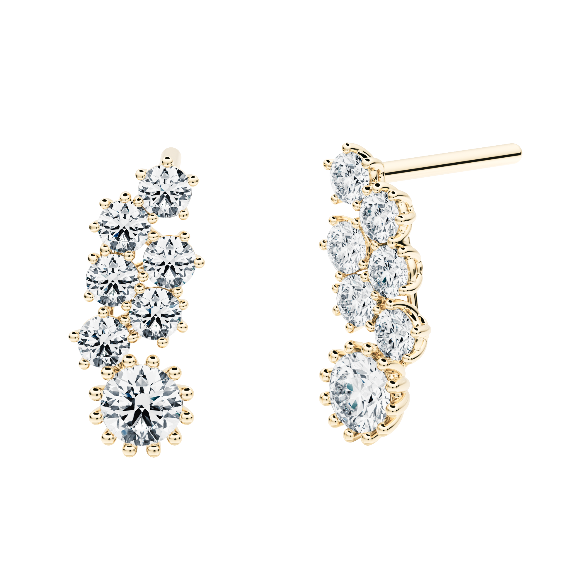 Ebony earrings with created diamonds