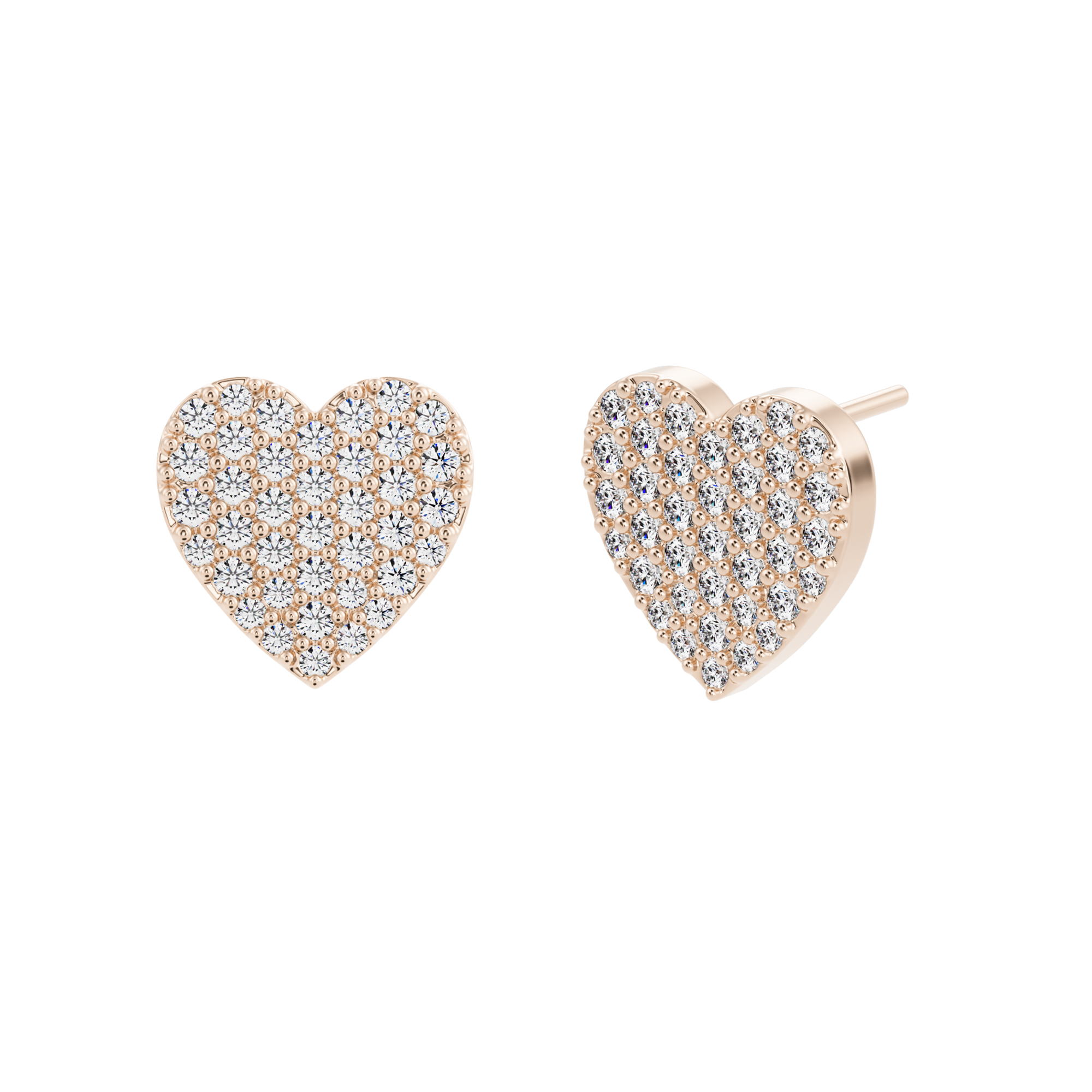 Boucles d'oreilles en diamant créé à pavé plat Scanno