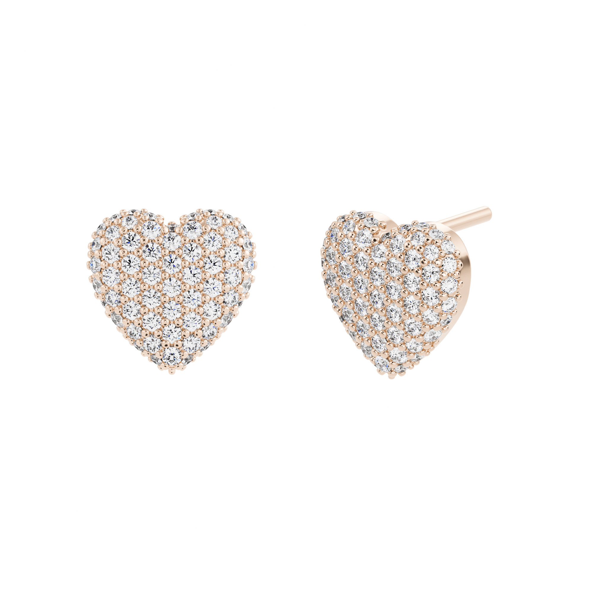 Boucles d'oreilles Coralina Pavé avec diamants créés en relief