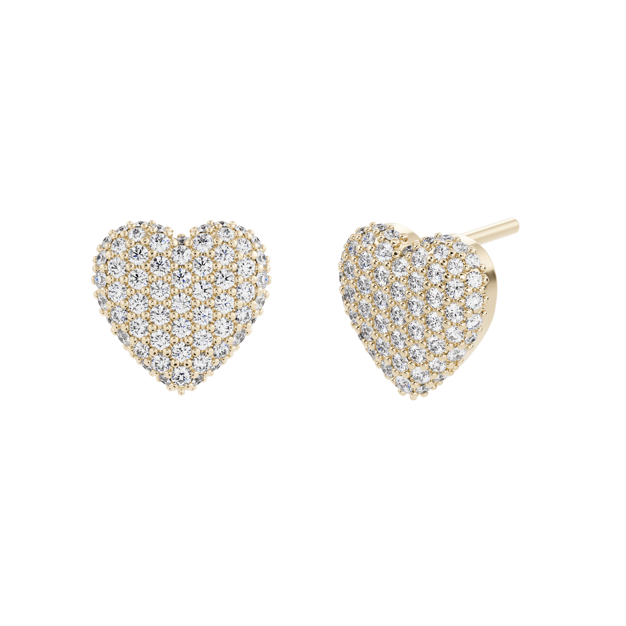 Boucles d'oreilles Coralina Pavé avec diamants créés en relief