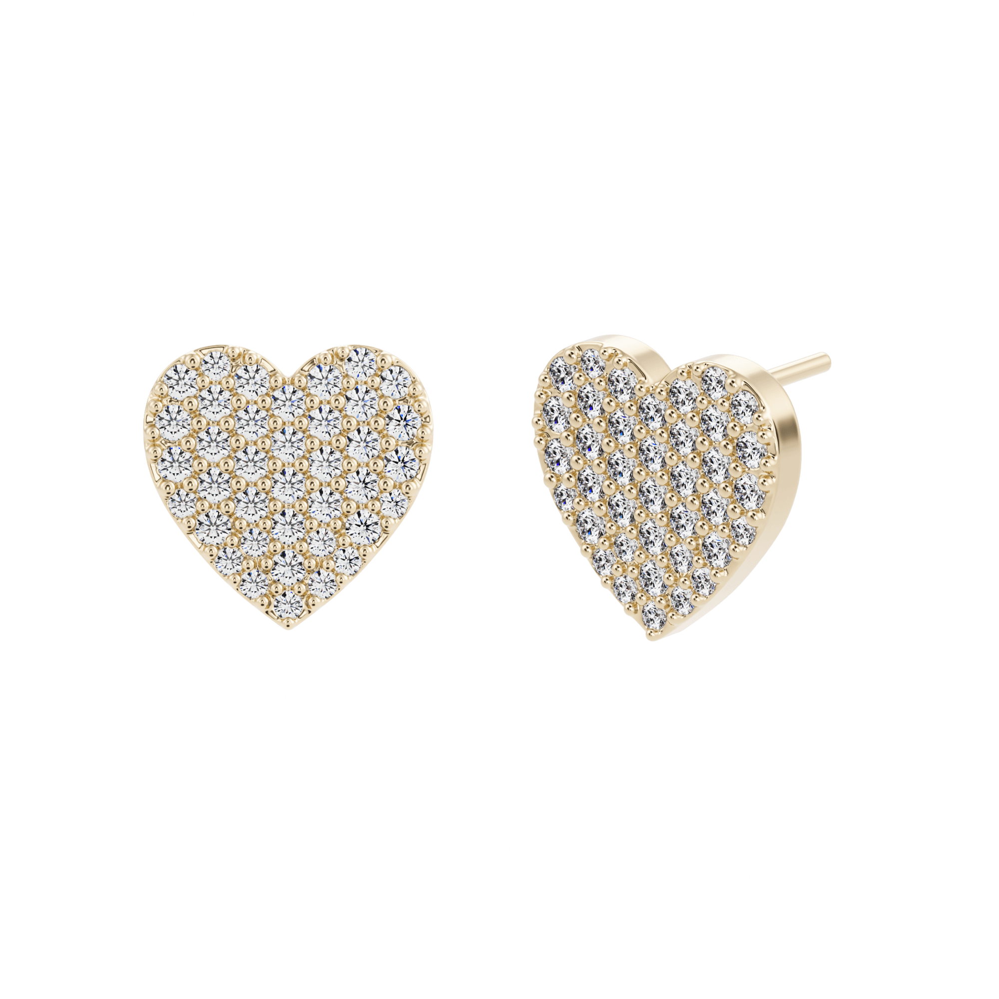 Boucles d'oreilles en diamant créé à pavé plat Scanno