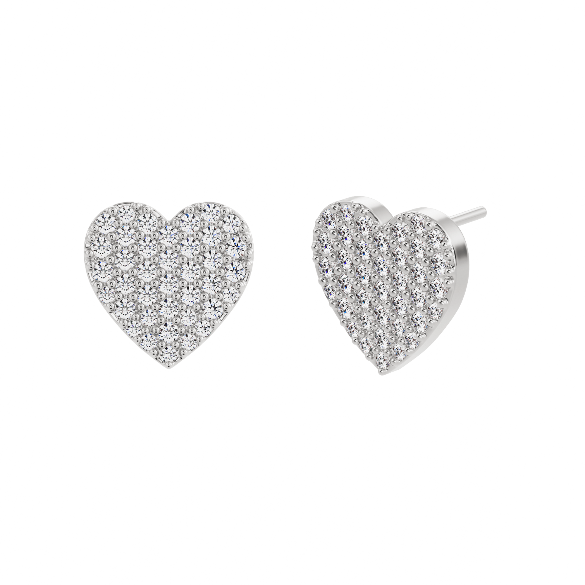 Boucles d'oreilles en diamant créé à pavé plat Scanno