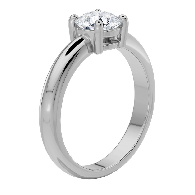 Amak Solitaire Engagement Ring with Created Diamond