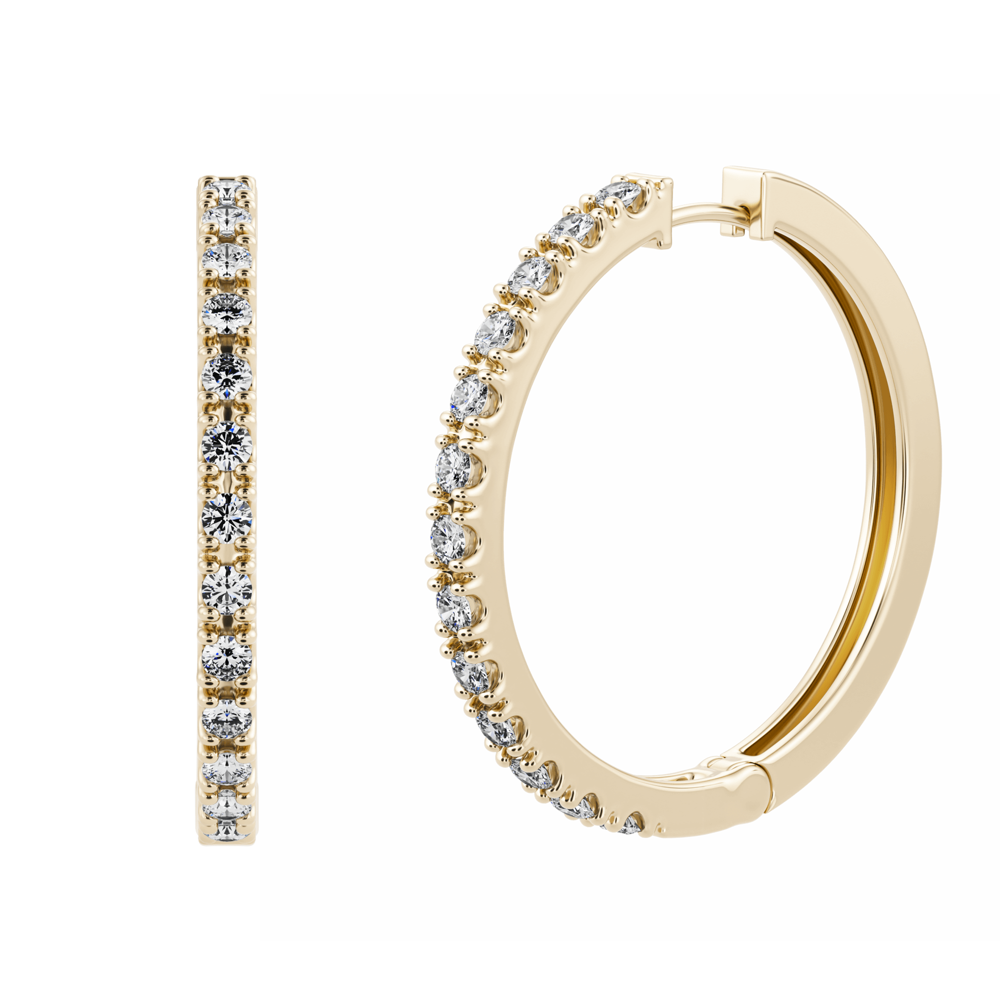 Grandes boucles d'oreilles Amaris avec diamants synthétiques