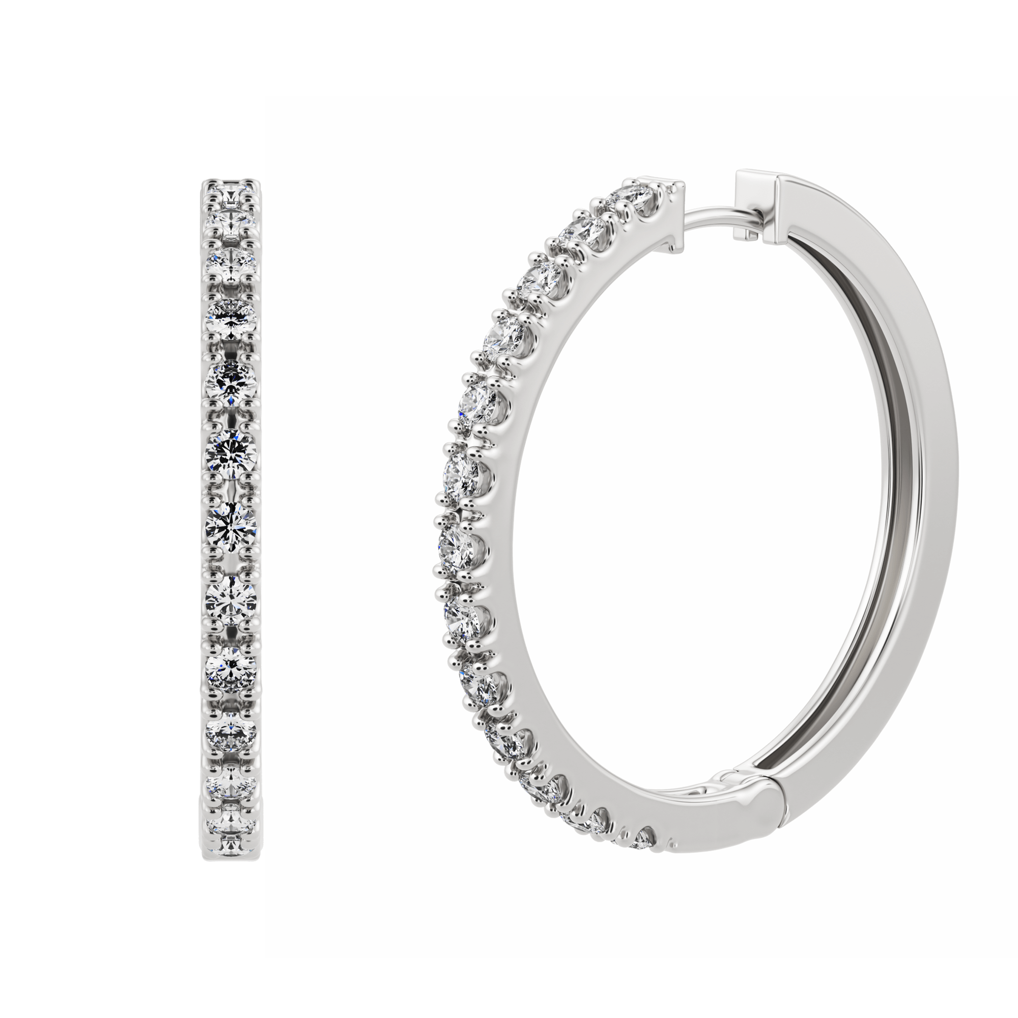 Grandes boucles d'oreilles Amaris avec diamants synthétiques