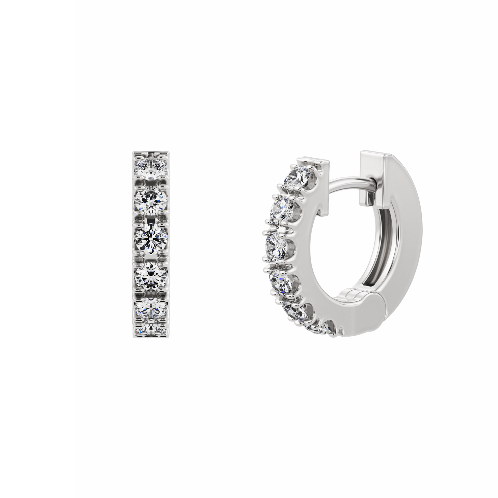 Petites boucles d'oreilles Amaris avec diamants synthétiques