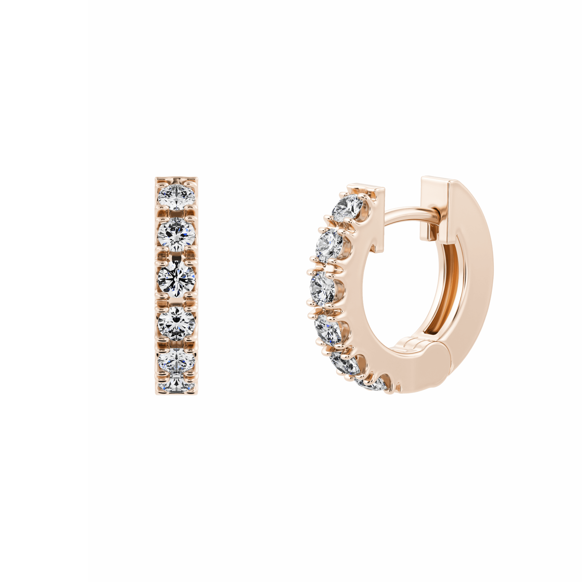 Petites boucles d'oreilles Amaris avec diamants synthétiques