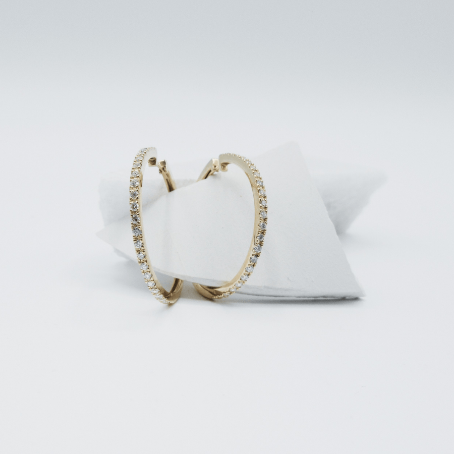 Grandes boucles d'oreilles Amaris avec diamants synthétiques