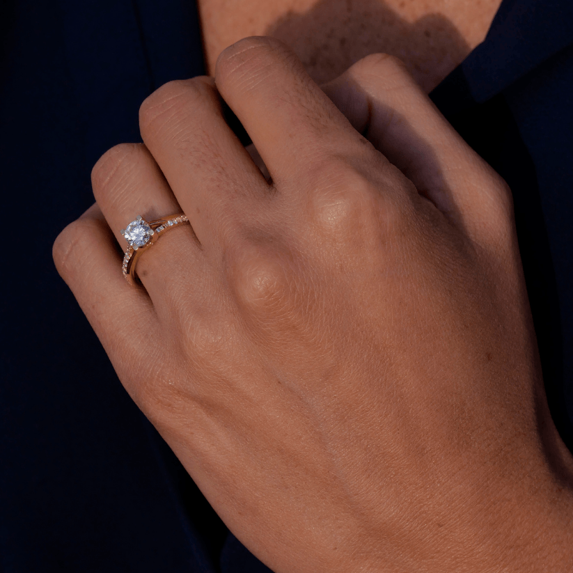 Amoris Engagement Ring with Created Diamonds