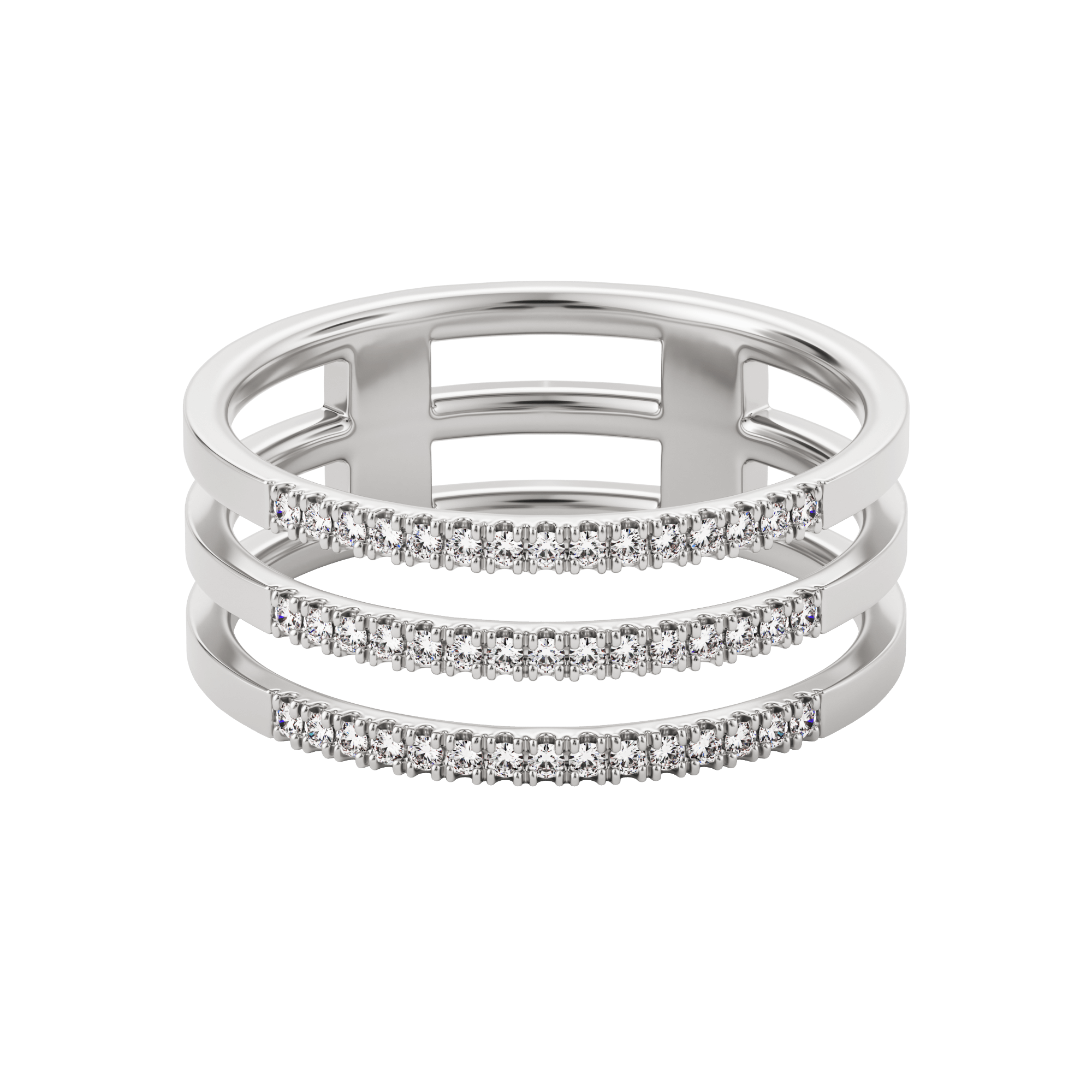 Bague Pavée Apoidea avec Diamants Créés