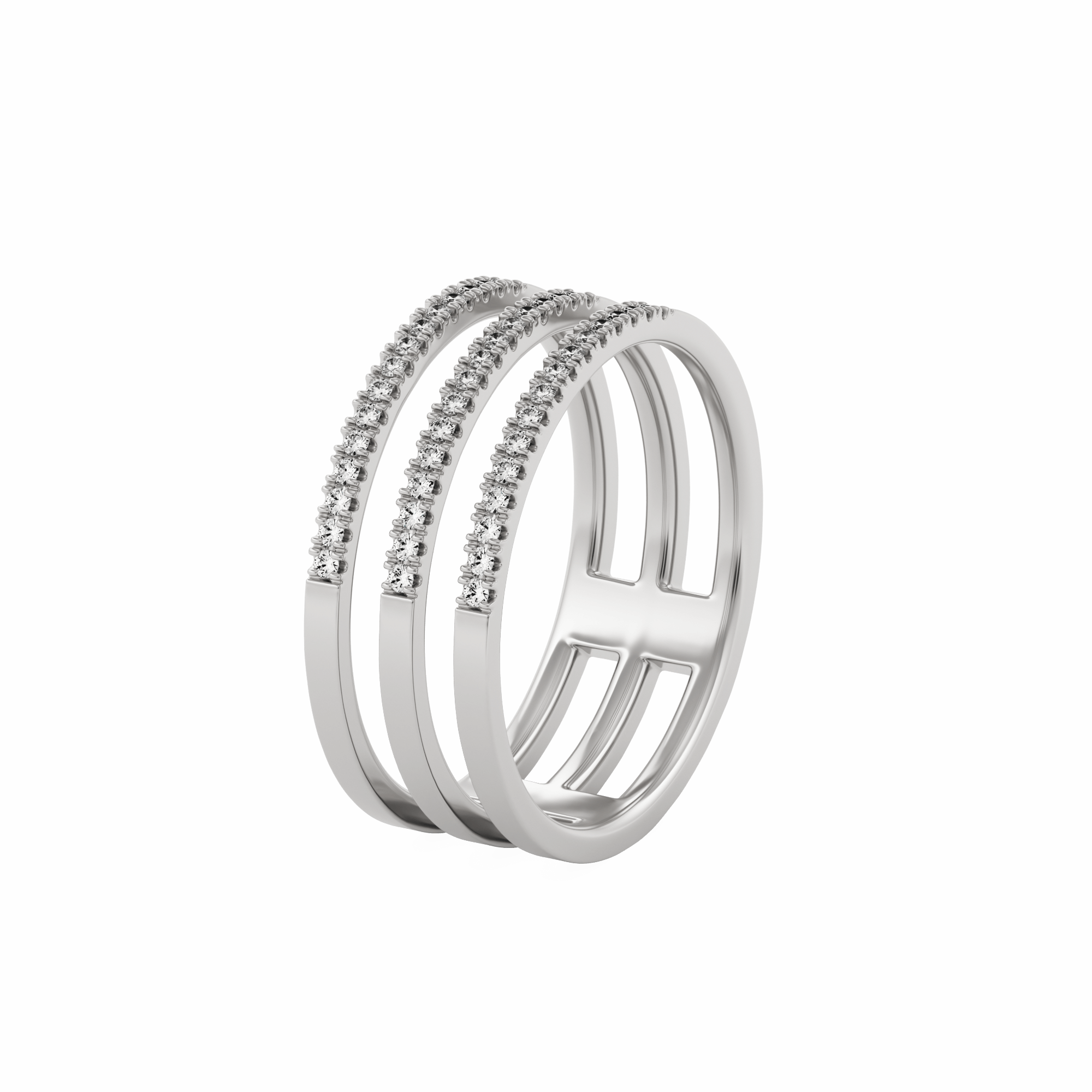 Bague Pavée Apoidea avec Diamants Créés