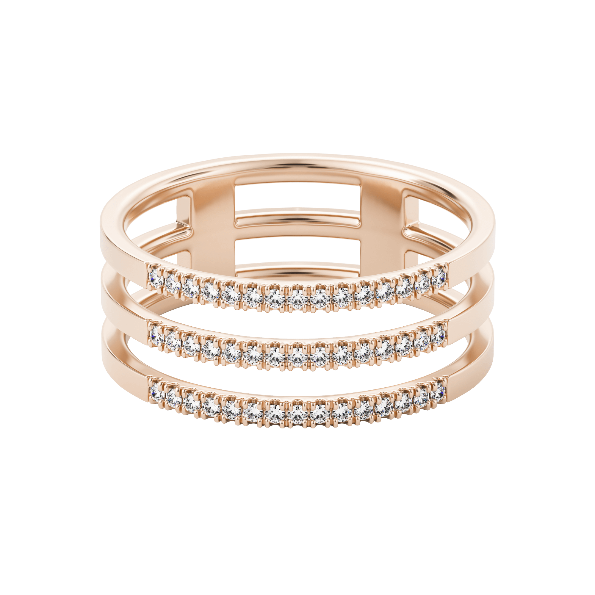 Bague Pavée Apoidea avec Diamants Créés