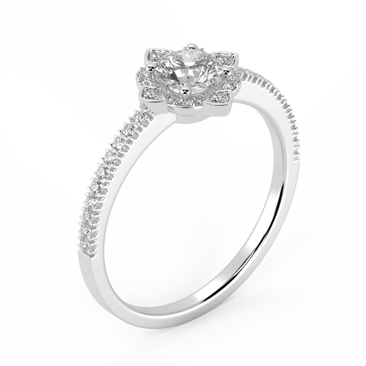 Anillo de Compromiso Chambord con Diamantes creados