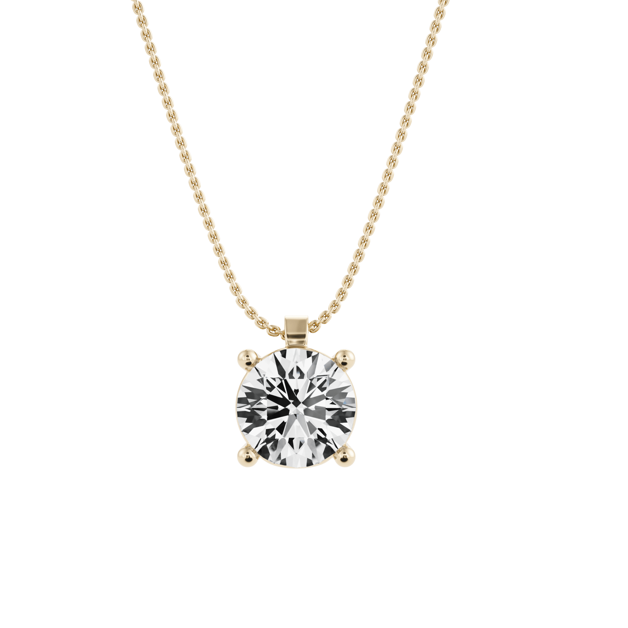 Sumin Claw Pendant with Created Diamond and Chain