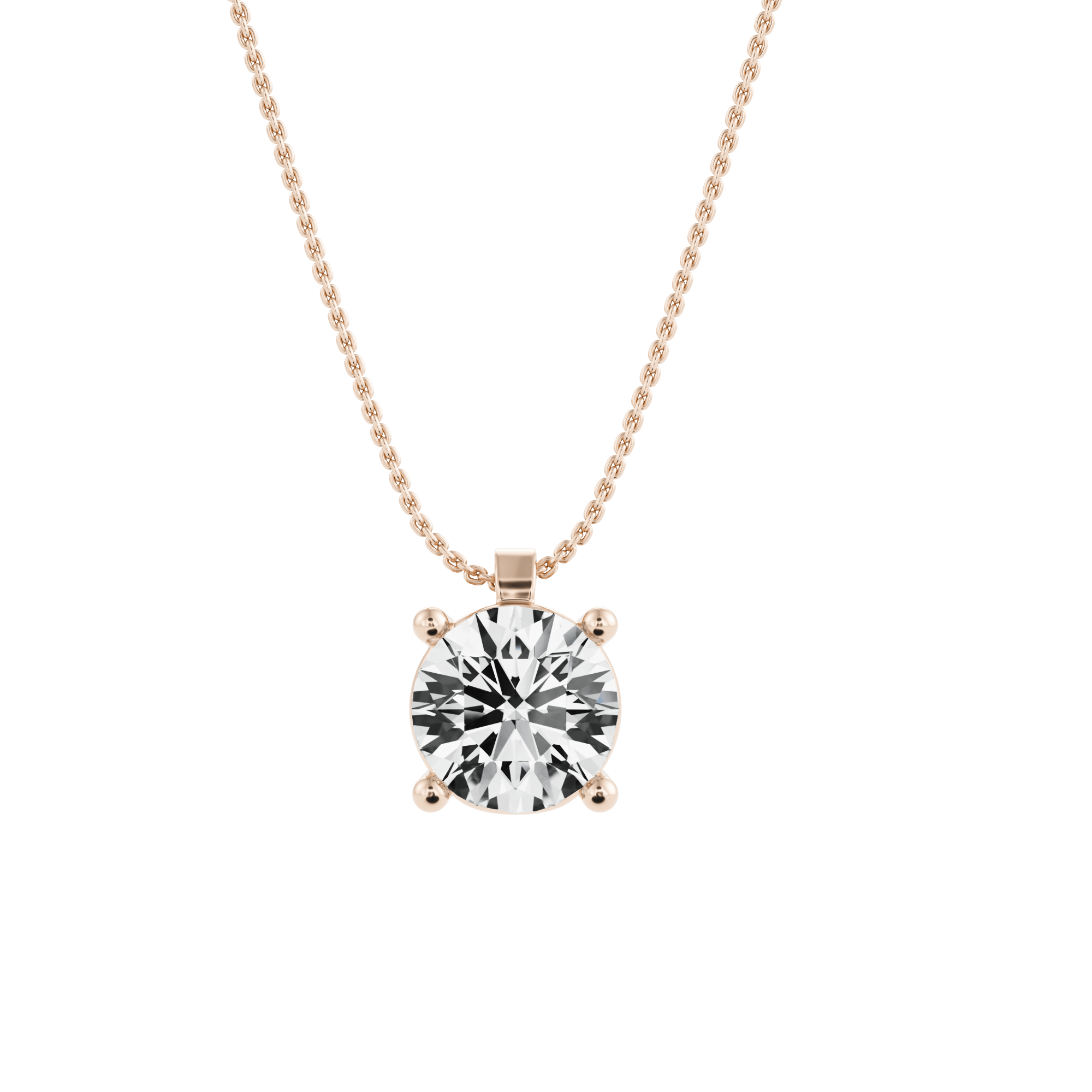 Sumin Claw Pendant with Created Diamond and Chain