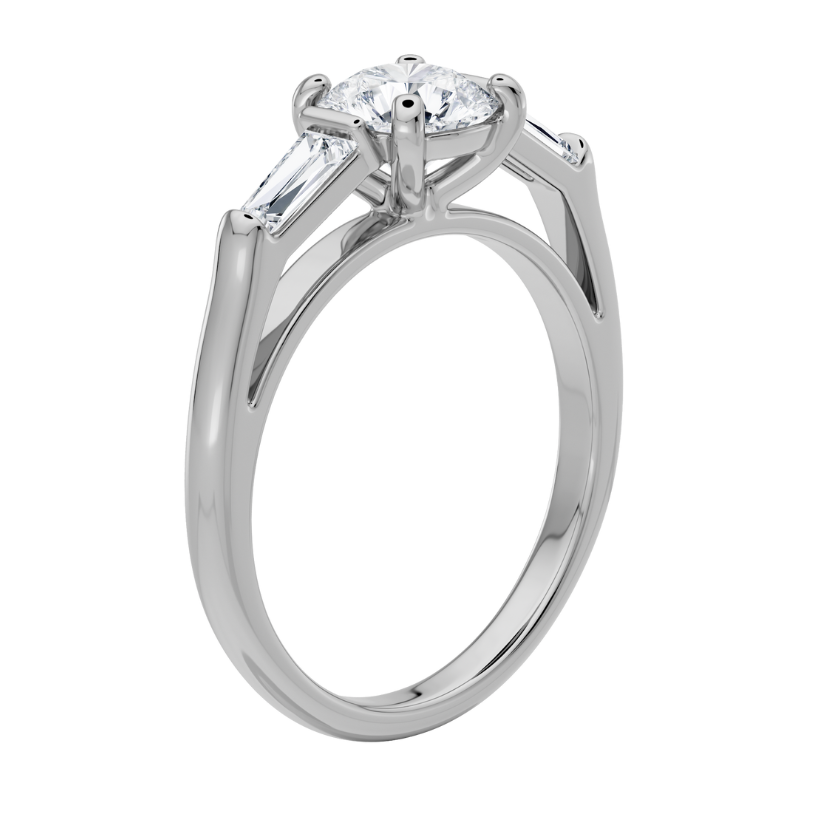 Cycad Engagement Ring with Created Diamonds