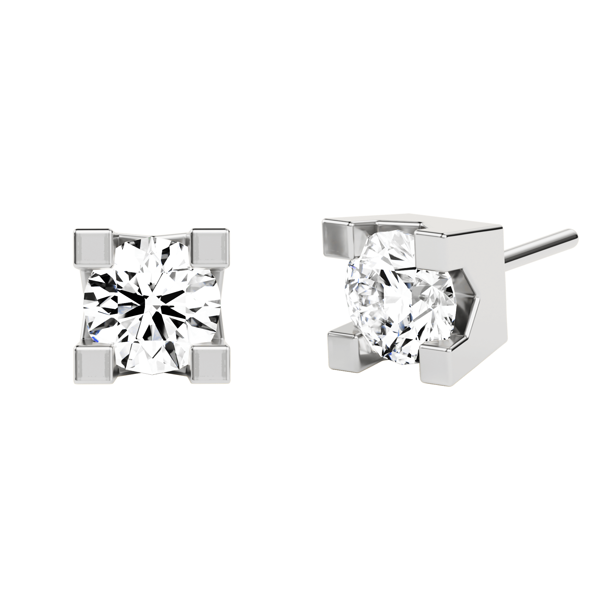 Argyle studs with Lab Diamonds