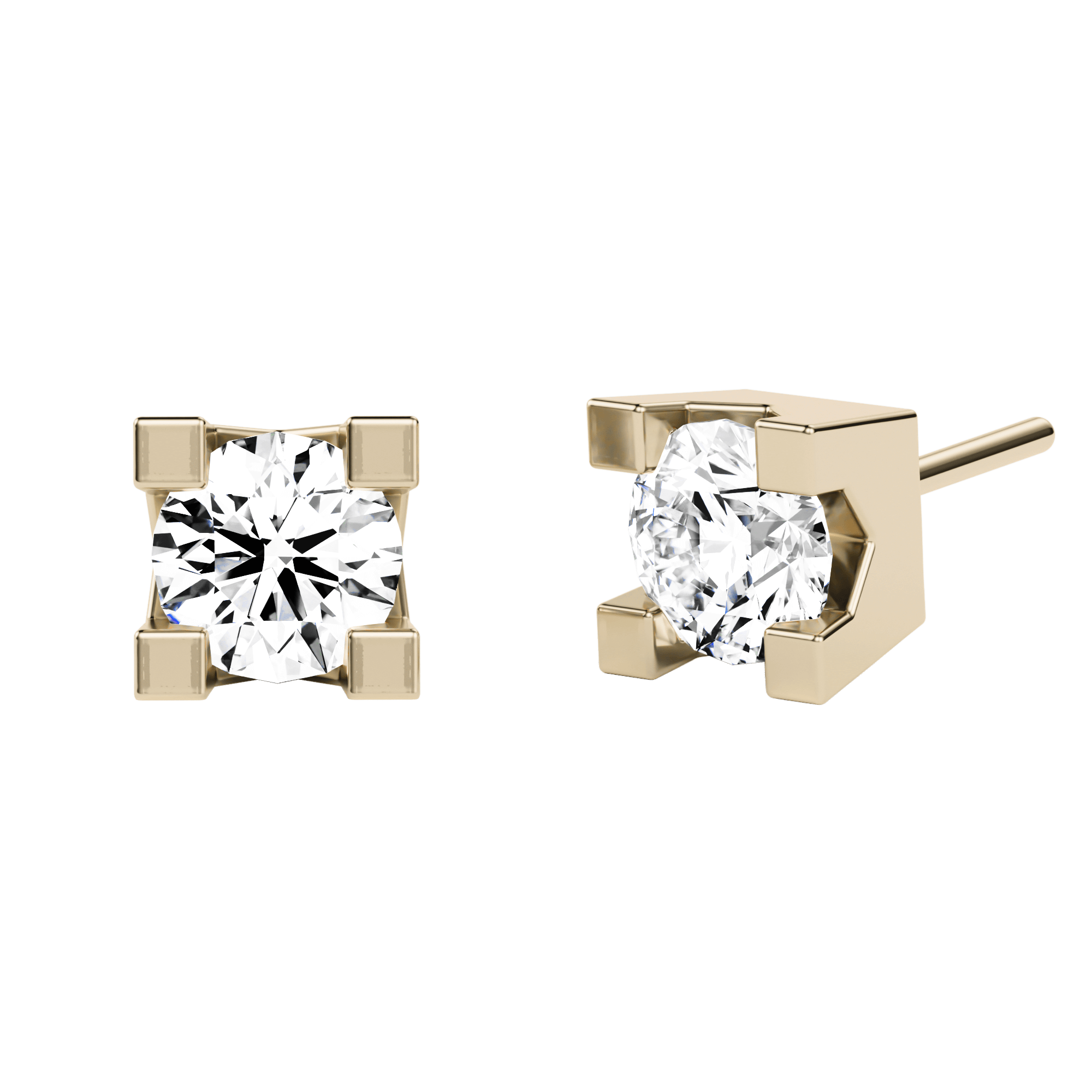 Argyle studs with Lab Diamonds