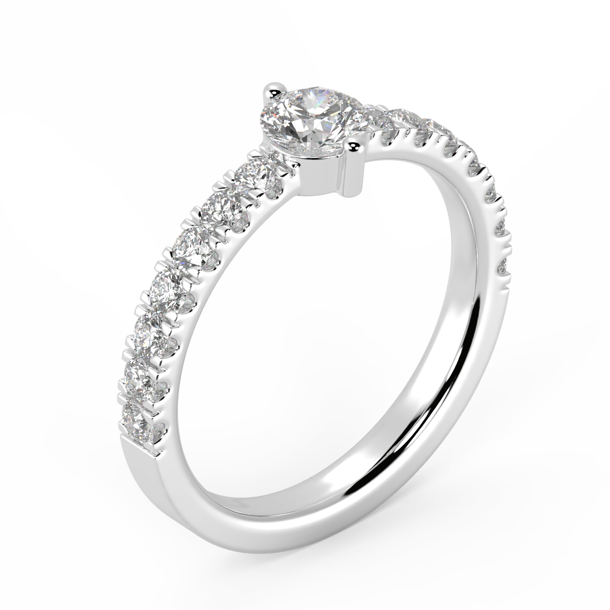 Anillo Fuji con Diamantes creados