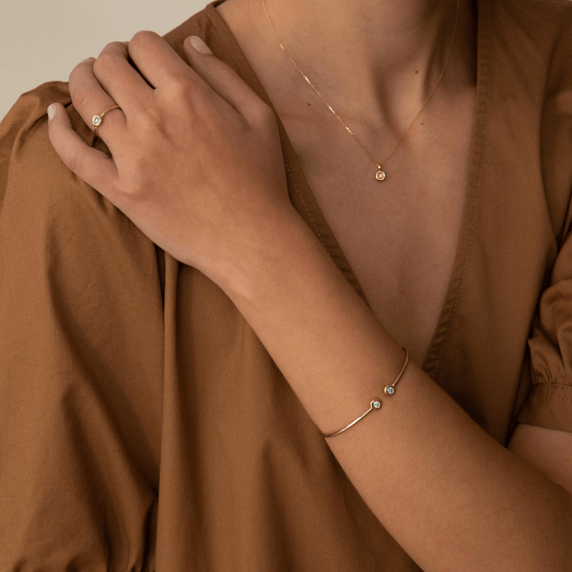 Pendentif Orapa avec Diamants Créés et sa chaîne
