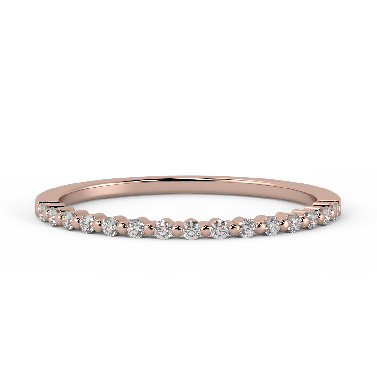 Alliance en basalte fin avec diamants créés