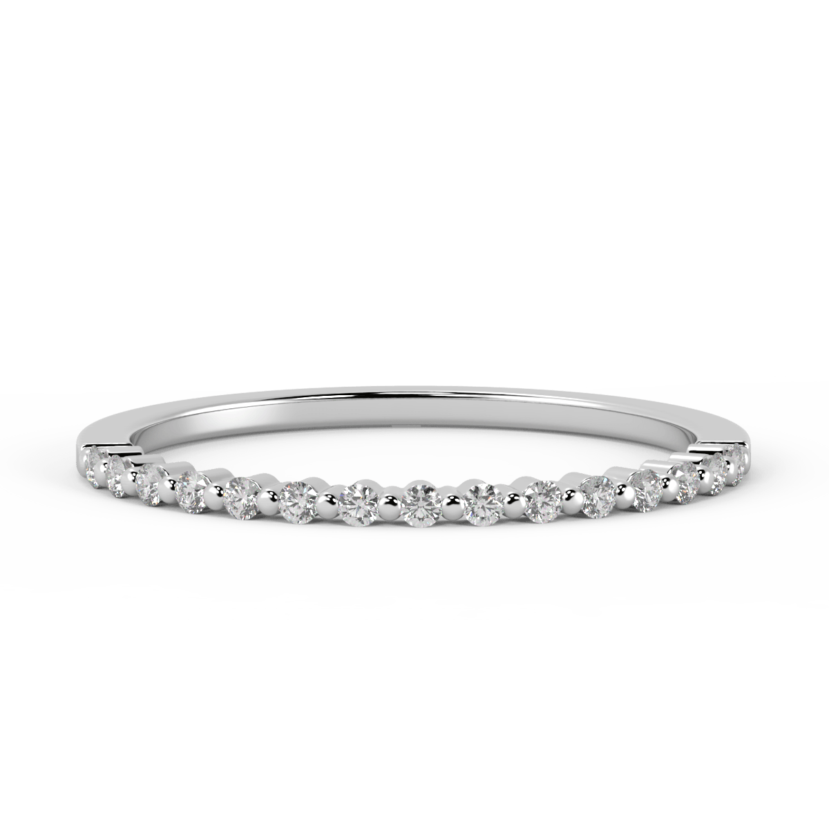 Alliance en basalte fin avec diamants créés