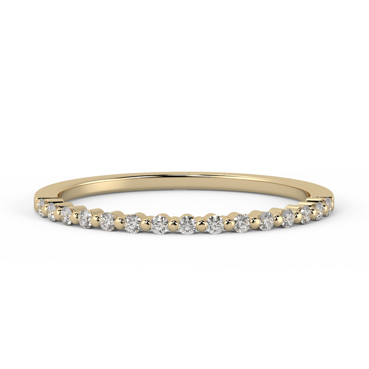 Alliance en basalte fin avec diamants créés