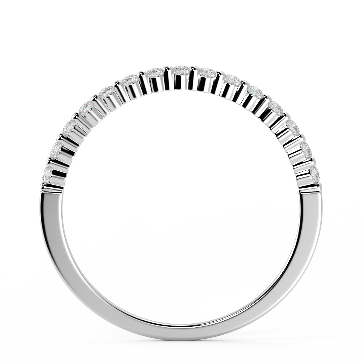Alliance en basalte fin avec diamants créés