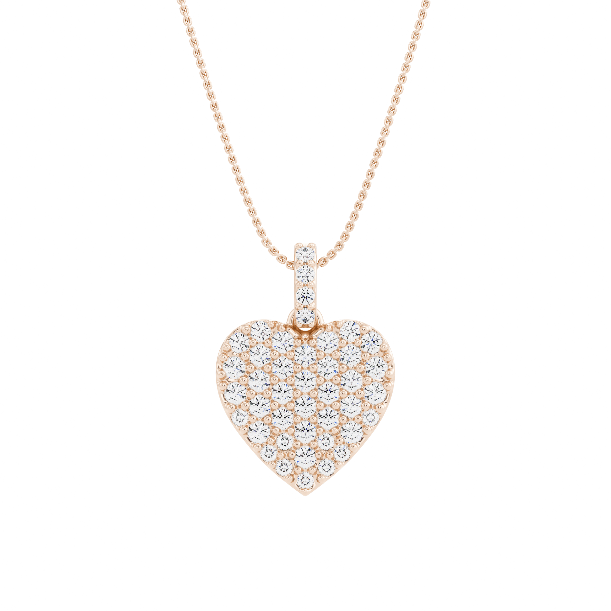 Pendentif Scanno en pavé plat créé Diamants avec sa chaîne
