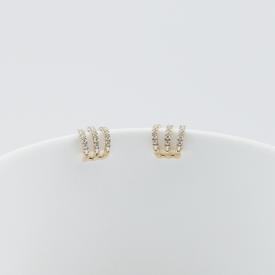 Tigris earrings with created diamonds