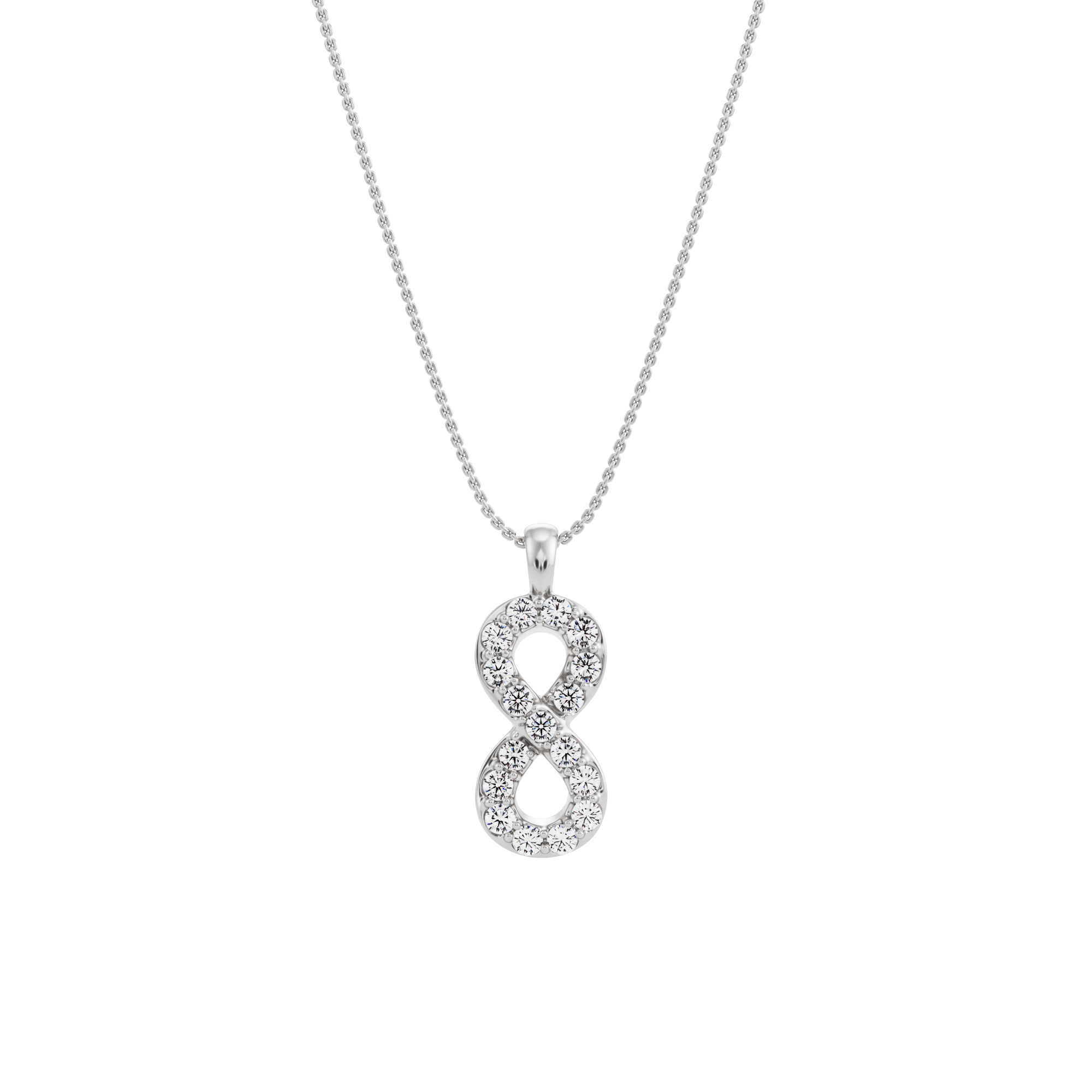 Sailor Knot Pendant with Created Diamonds and its chain