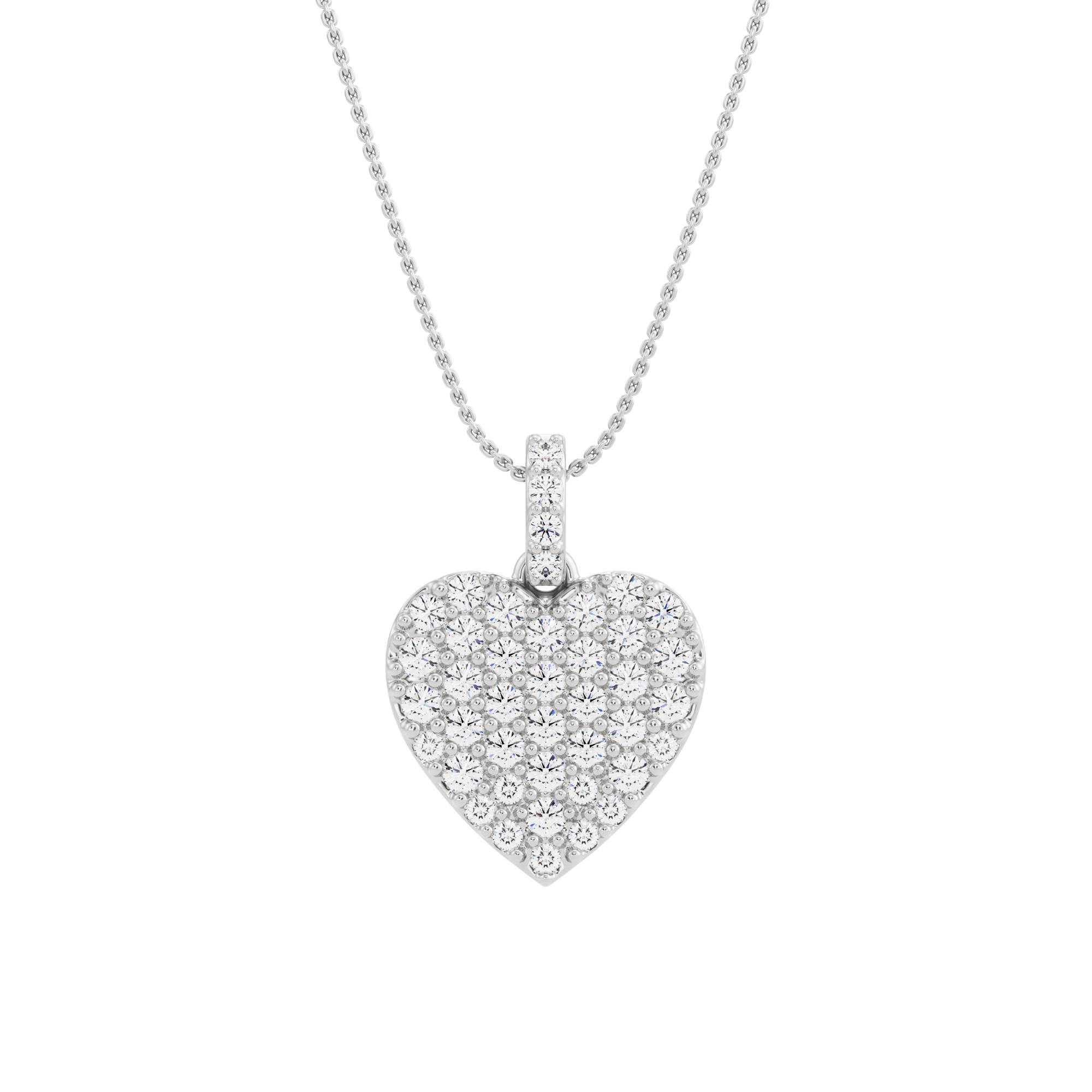 Pendentif Scanno en pavé plat créé Diamants avec sa chaîne