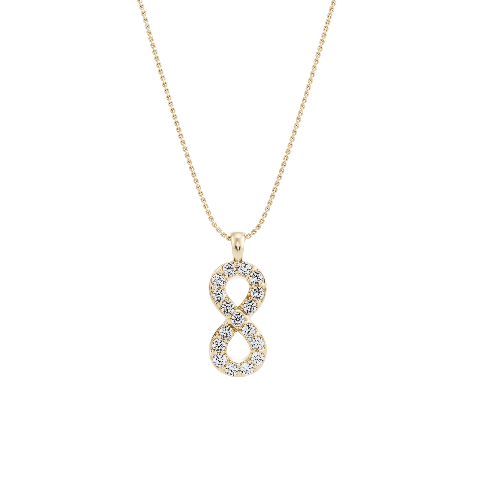 Sailor Knot Pendant with Created Diamonds and its chain