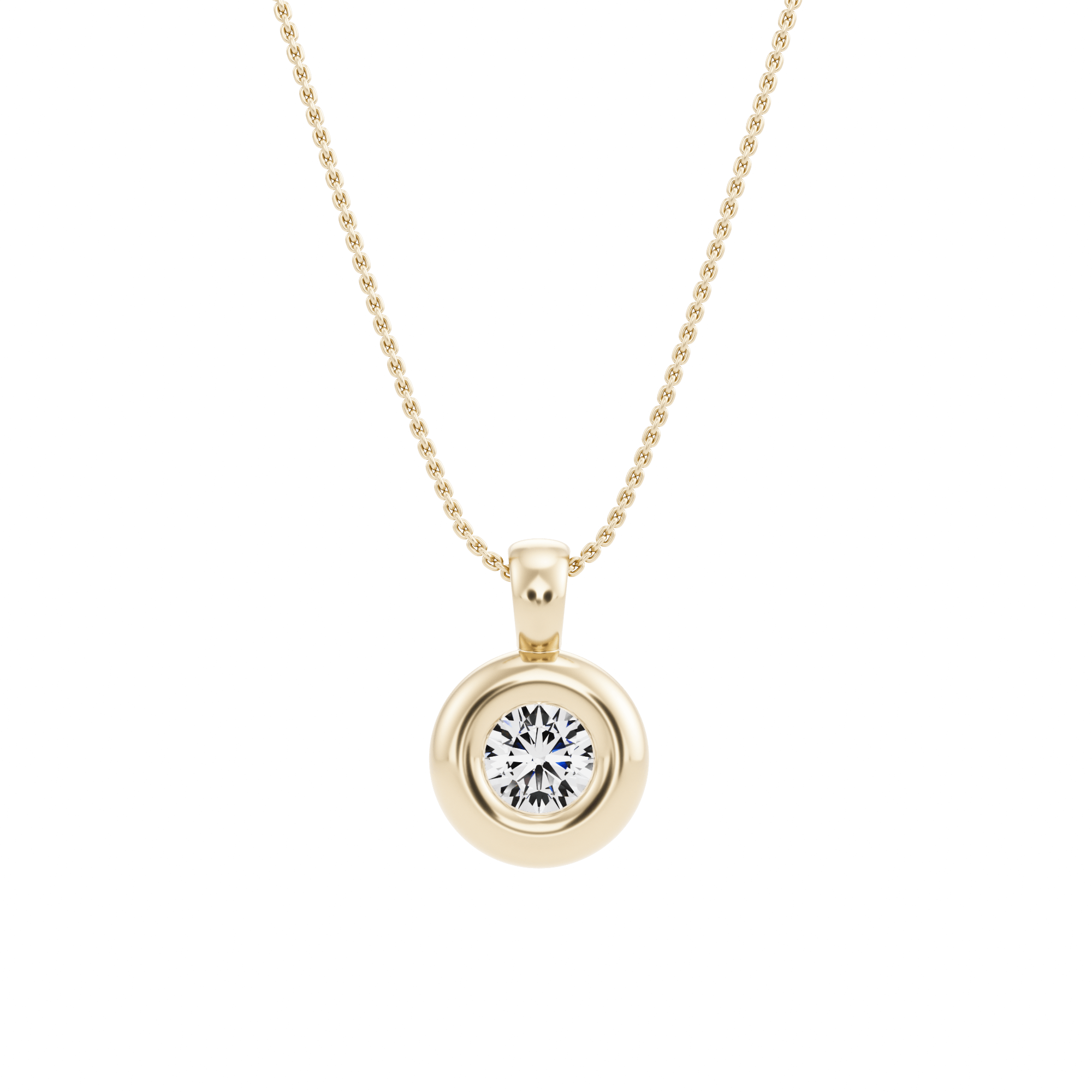 Pendentif Orapa avec Diamants Créés et sa chaîne
