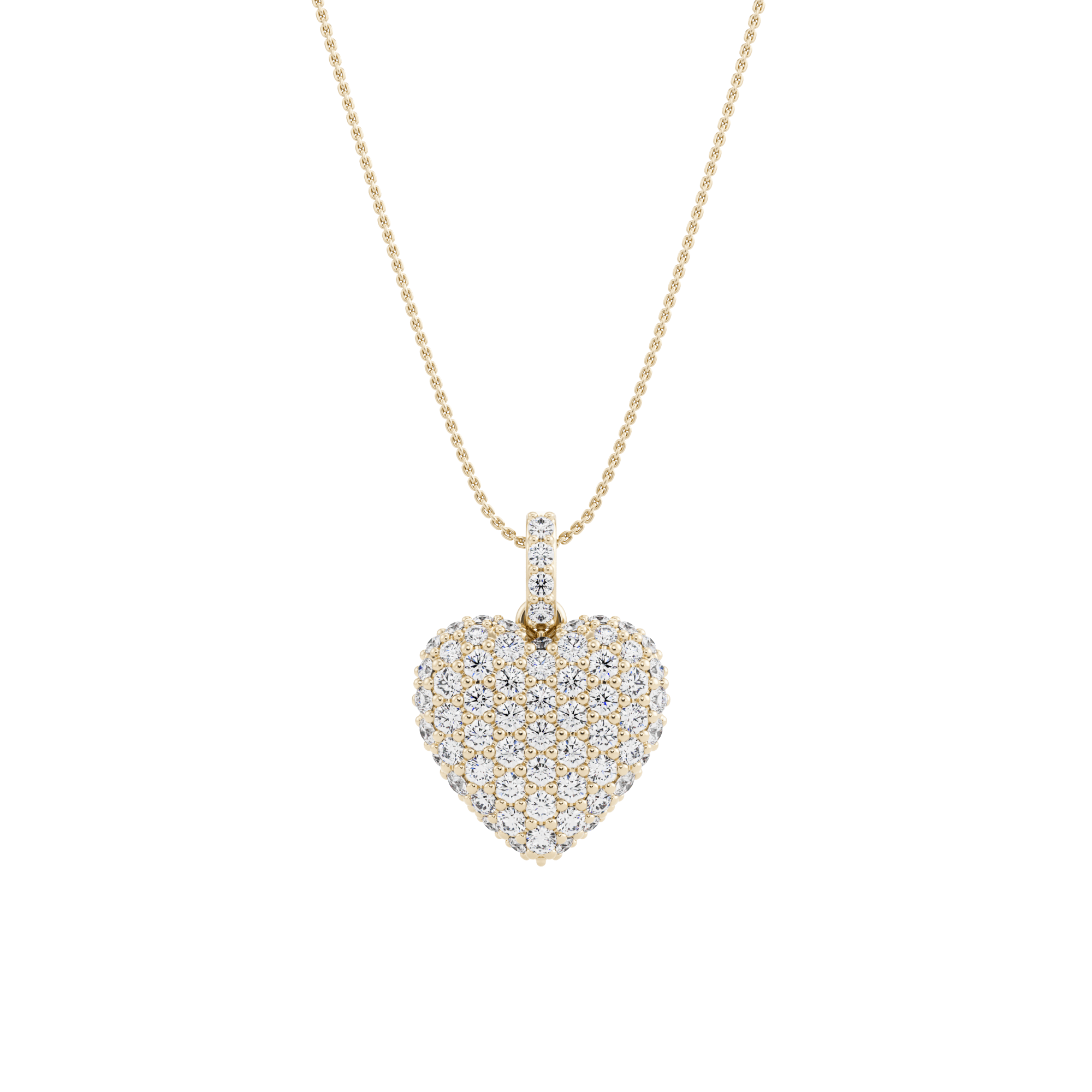 Coralina pendant made of pavé embossed with Diamonds created with its chain