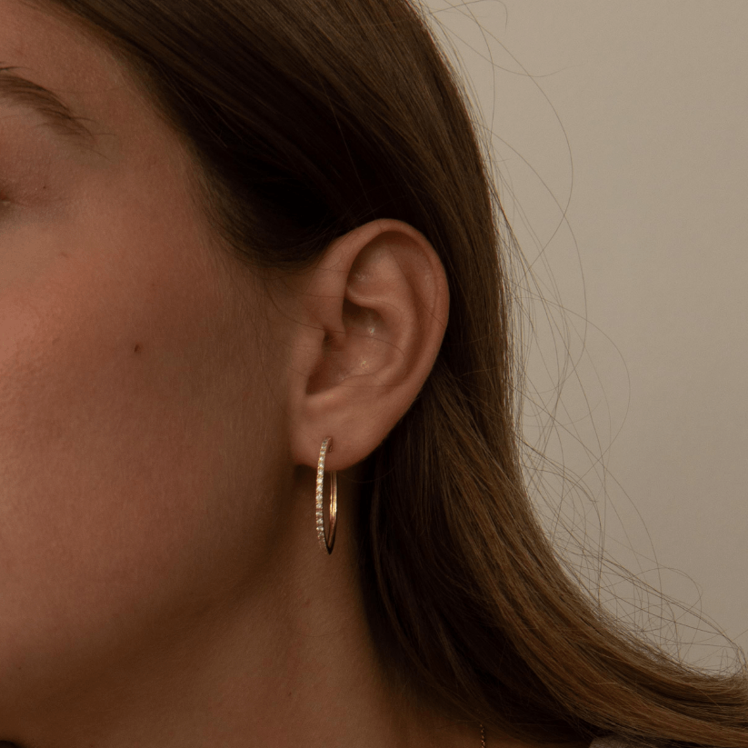 Grandes boucles d'oreilles Amaris avec diamants synthétiques