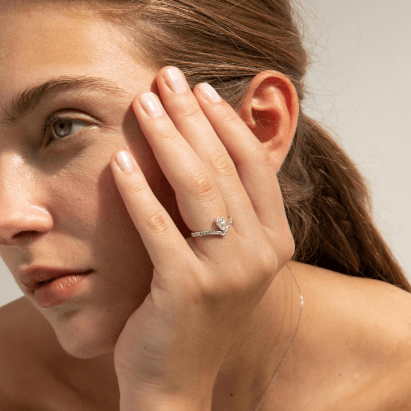 Anillo Vintage Drop con Diamantes creados