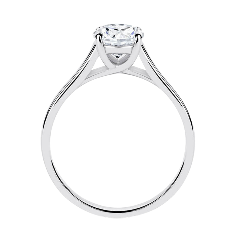 Burgundy Solitaire Engagement Ring with Created Diamond