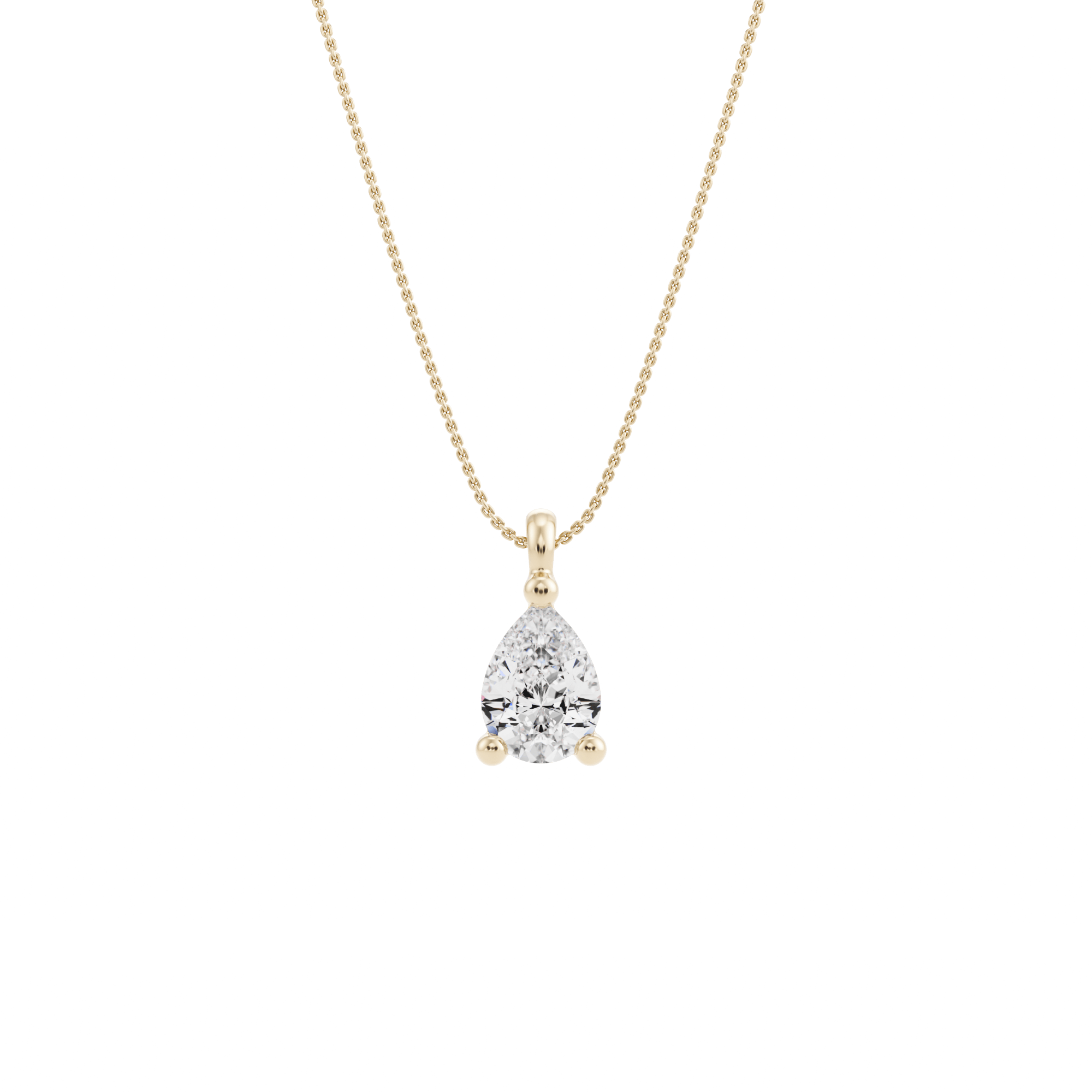 Drop Created Diamond Pendant with Chain