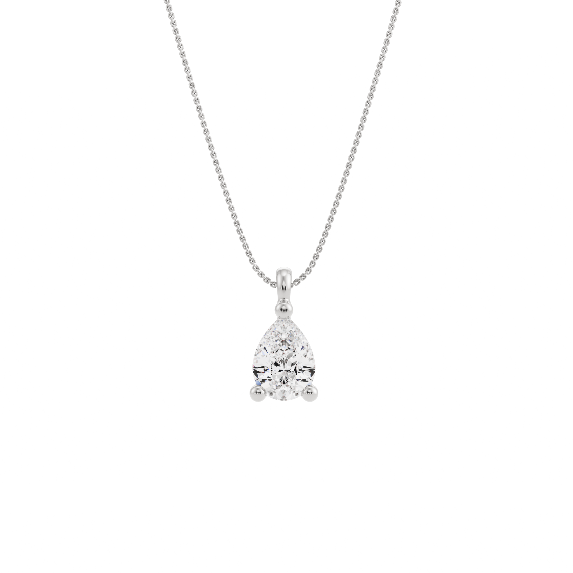 Drop Created Diamond Pendant with Chain