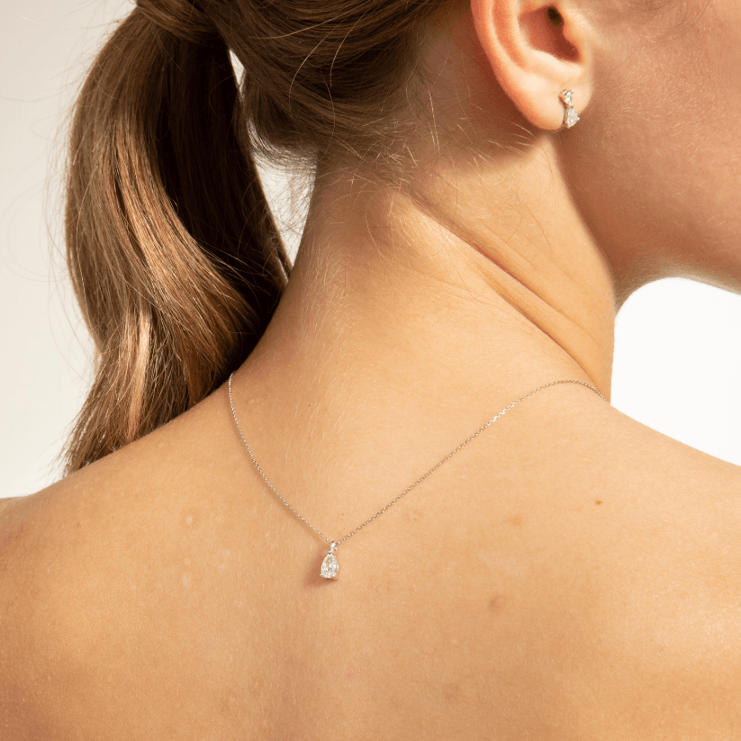 Drop Created Diamond Pendant with Chain
