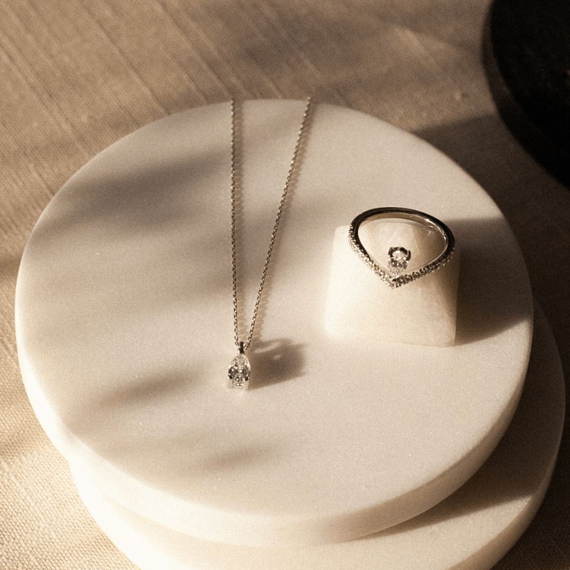 Drop Created Diamond Pendant with Chain