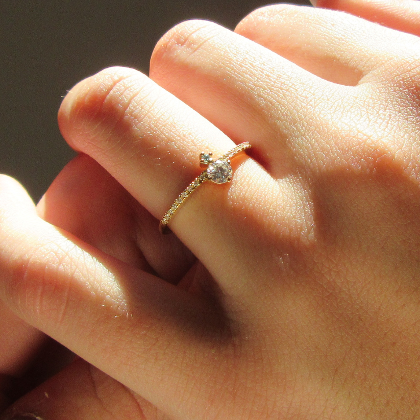Bague en diamant créée Sully Pave