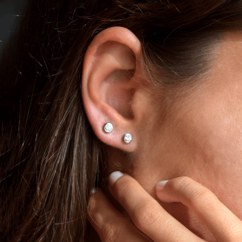 Koh studs with Created Diamonds