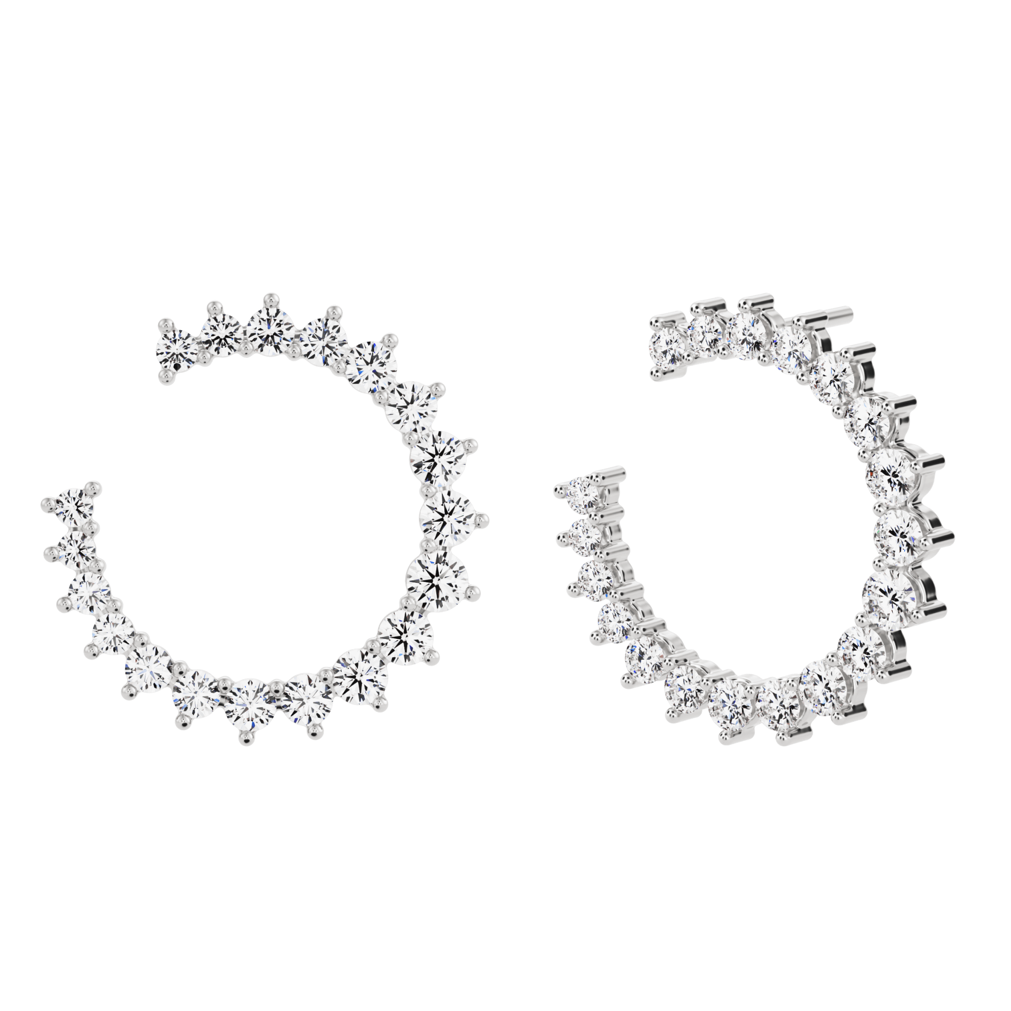 Boucles d'oreilles créoles Aurora avec diamants créés