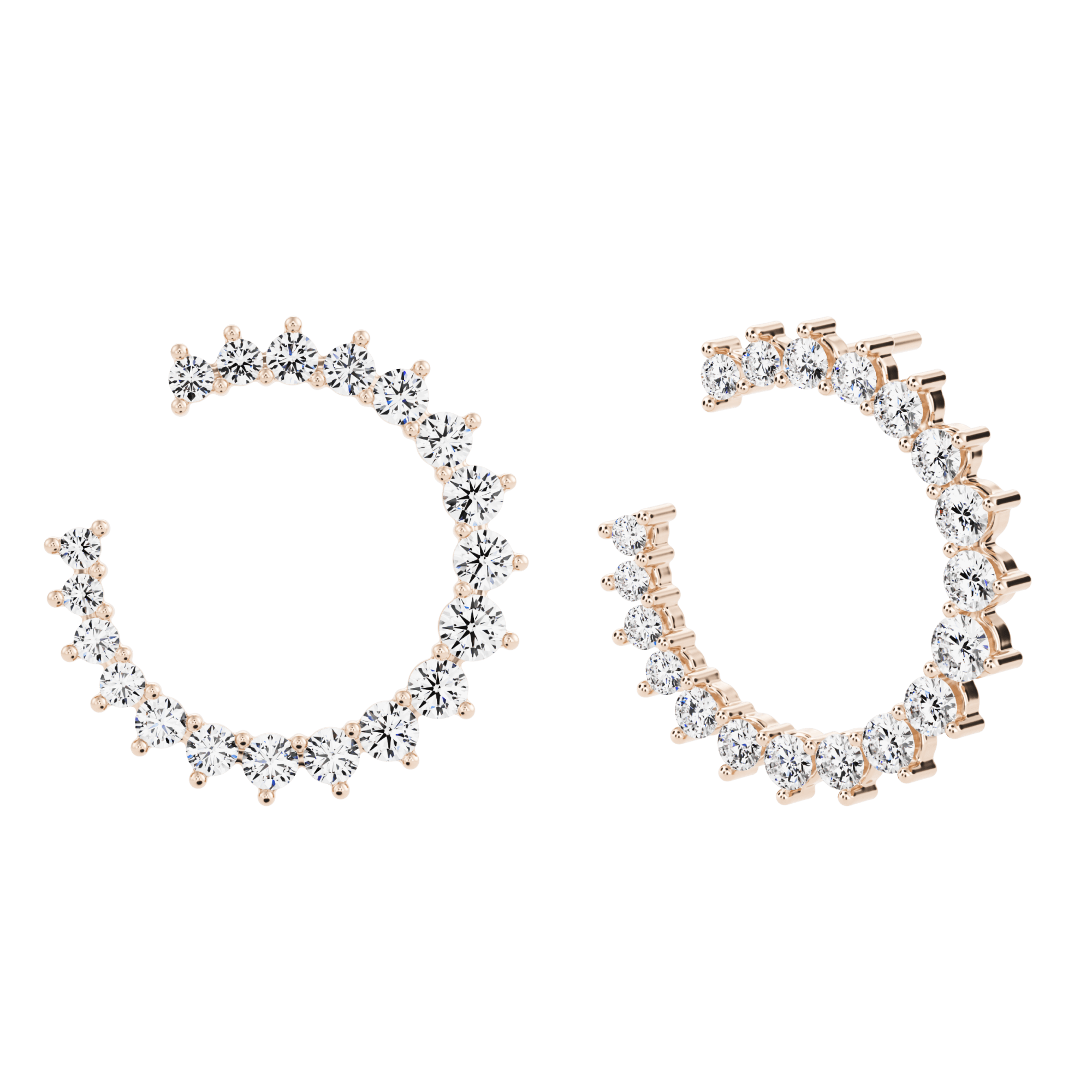 Boucles d'oreilles créoles Aurora avec diamants créés