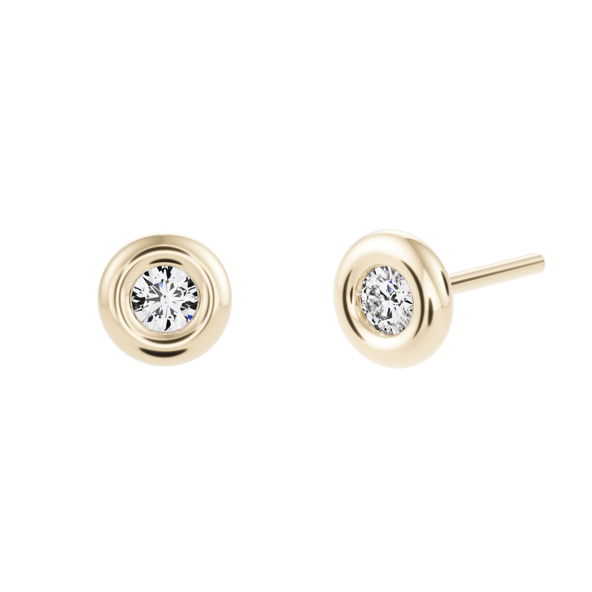 Boucles d'oreilles dormeuses Orapa avec Diamants créés