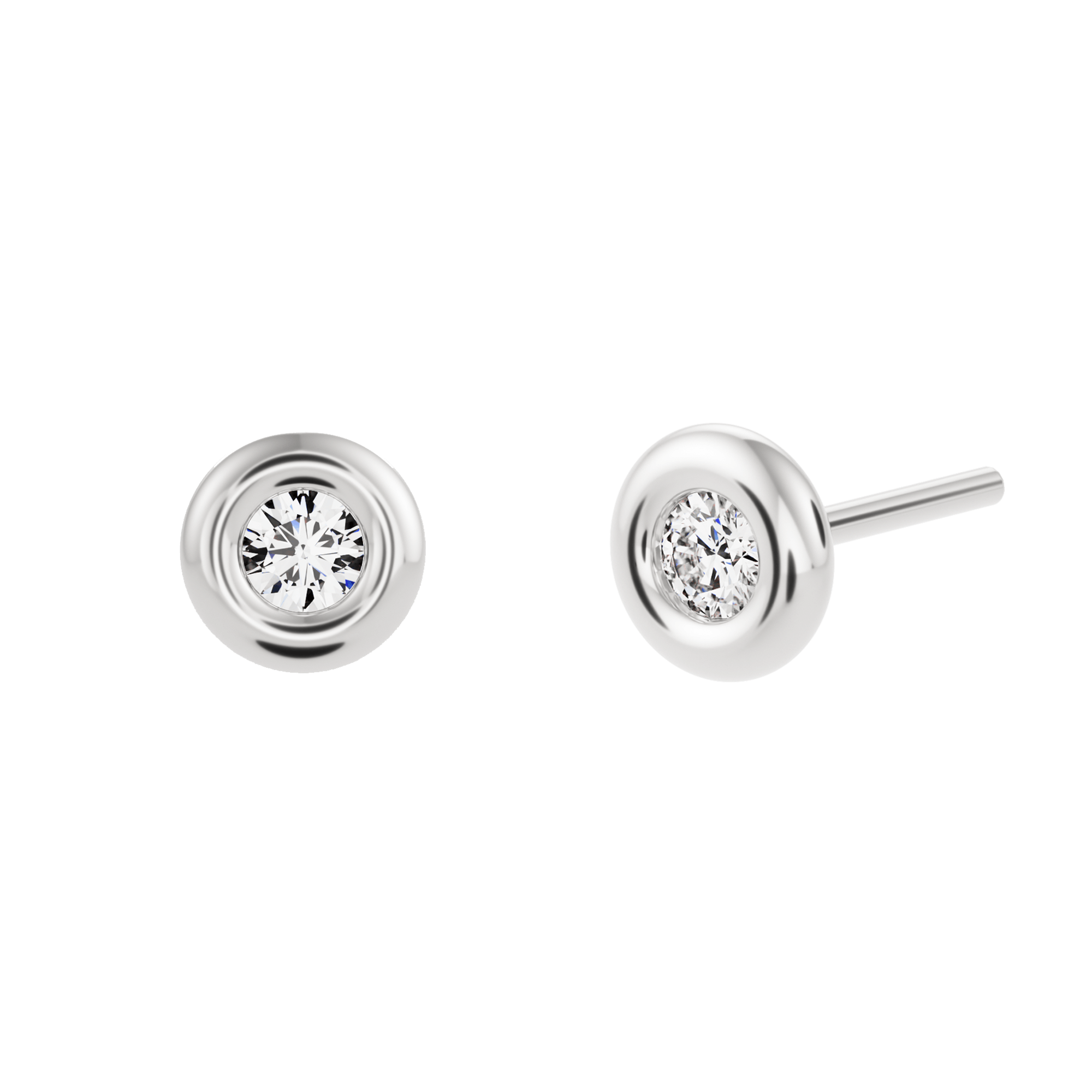 Boucles d'oreilles dormeuses Orapa avec Diamants créés