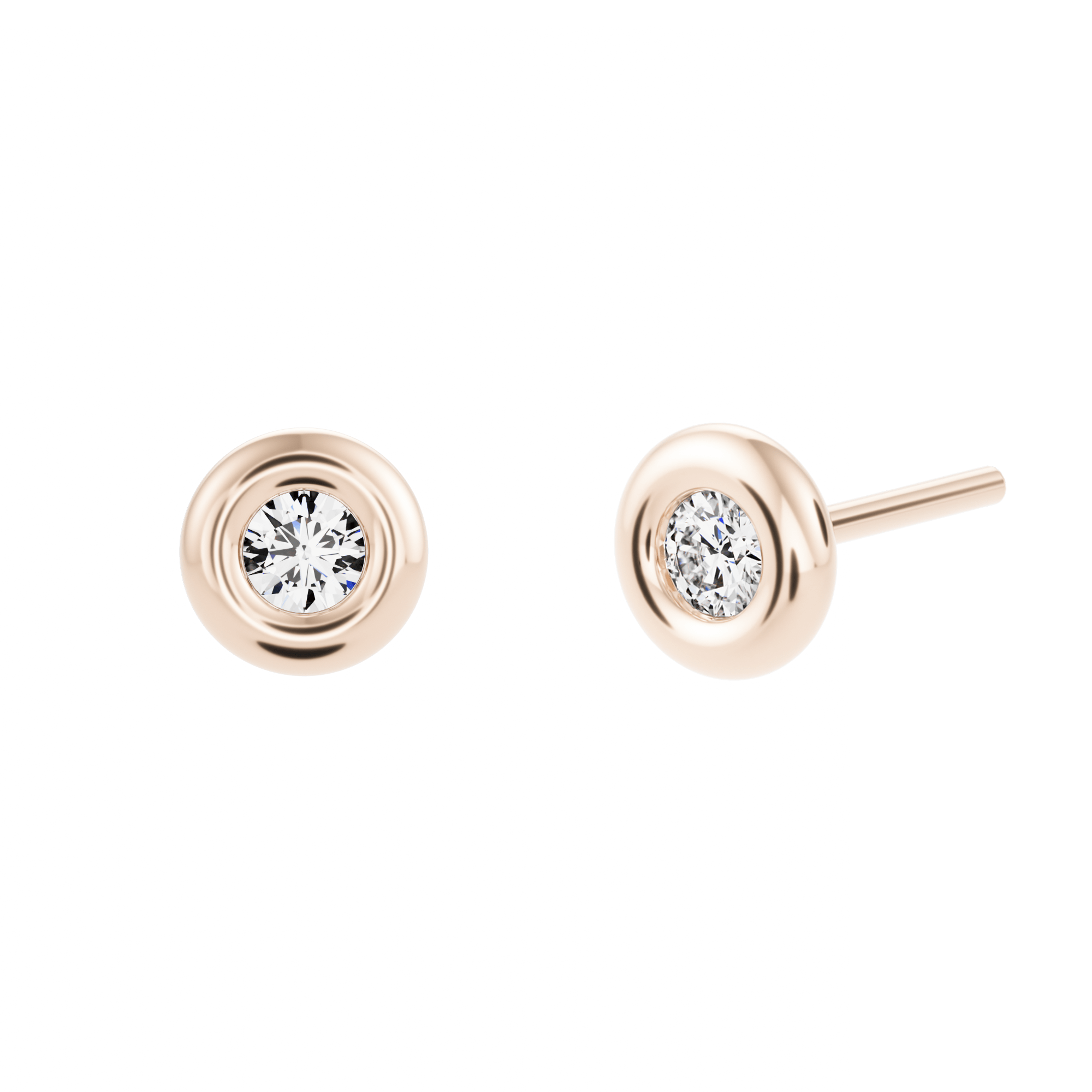 Boucles d'oreilles dormeuses Orapa avec Diamants créés